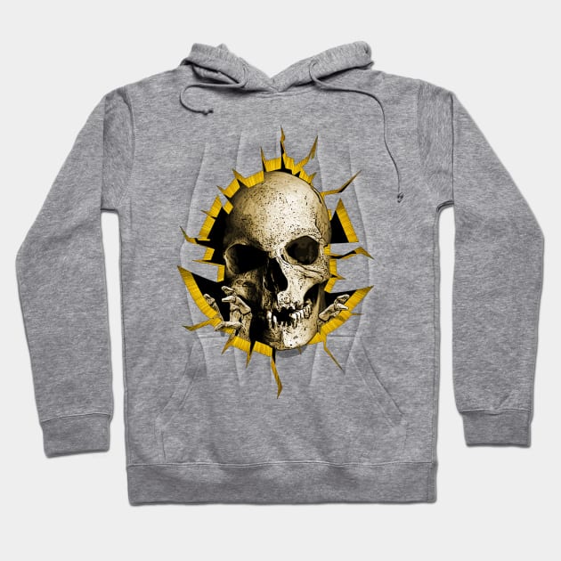 Creepy Halloween Skull Hoodie by Adatude